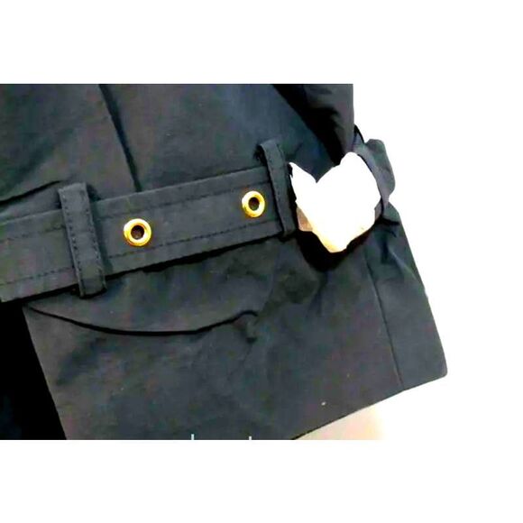 SALE!! NWT-Isaac Mizrahi Black with Pink Lining XL Weather Resistant Trench Coat - Picture 10 of 12